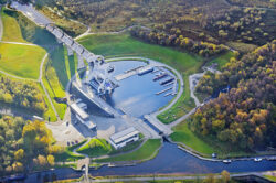 Flotilla-200-Aerial-view-of-The-Falkirk-Wheel-in-Autumn-c-Peter-Sandground