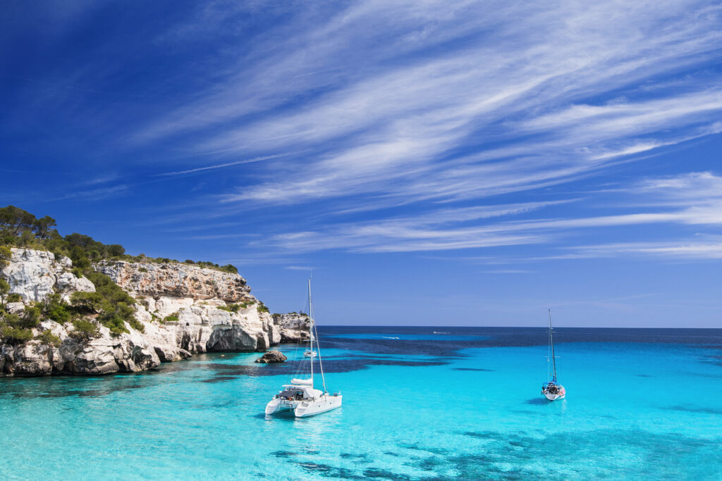 Sailing boats in a bay