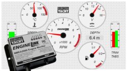 dashboard with dials and monitors