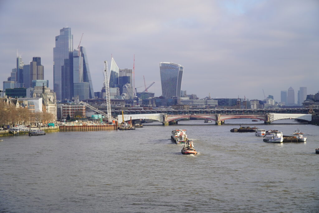 The RNLI’s Tower Lifeboat Station floating on Victoria Embankment
