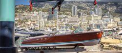 riva classic boat out of the water