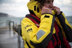 Swanage crew members Samantha Cox wearing the new Helly Hansen ALB kit.