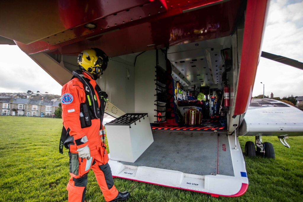 Newquay coastguard helicopter - rear access