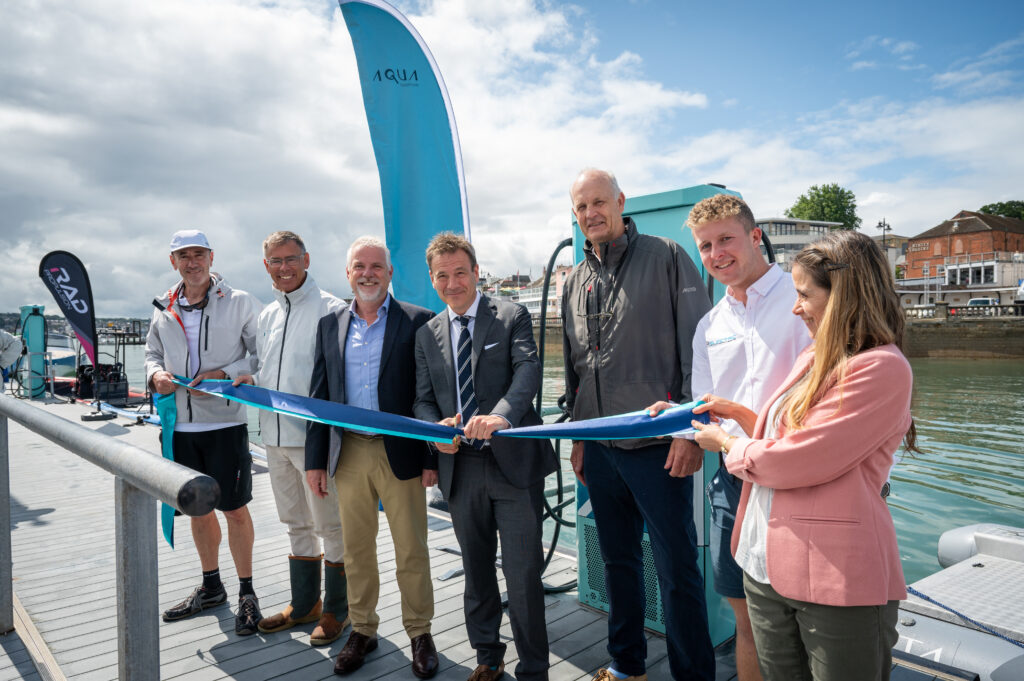 Switch-on & Ribbon Cutting for 3 new Aqua 75 marine superchargers - Dr Bob Seely MP (Credit Aqua superPower Ltd)