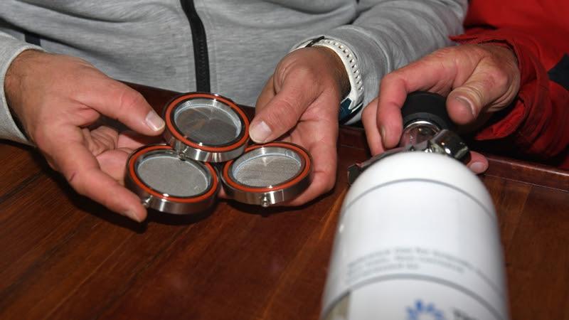 Microplastic filters - photo © Rick Tomlinson The Ocean Race