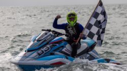 Yamaha Marine waverunner with chequered flag
