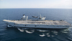 ATLANTIC OCEAN (Oct. 11, 2023) U.S. Marine Corps test pilot Maj. Paul Gucwa, from Air Test and Evaluation Squadron (VX) 23, lands an F-35B aboard the Royal Navy aircraft carrier HMS Prince of Wales (R09) during the final first of class sea trials for F-35B test (DT-3), Oct. 11, 2023. The Queen Elizabeth-class (QEC) Prince of Wales' participation in WESTLANT 23 encompasses a range of United Kingdom and U.S. naval aircraft trials in the western Atlantic Ocean throughout the autumn of 2023. Prince of Wales continues to push the boundaries of naval aviation capabilities and operations from QEC aircraft carriers, including increasing the range and lethality of F-35 operations. The U.K. is the only Tier I partner in the F-35 Joint Strike Fighter (JSF) Program. U.K. and U.S. interactions during this deployment are characterized by cooperation and reinforce international relationships, as well as enhance interoperability between the U.S. Navy and the Royal Navy. The F-35 Joint Program Office is the Defense Department's focal point for the 5th-generation strike aircraft for the Navy, Air Force, Marines, and our allies. The F-35 is the premier multi-mission, 5th-generation weapon system. Its ability to collect, analyze and share data is a force multiplier that enhances all assets in the battle space, with stealth technology, advanced sensors, weapons capacity, and range. The F-35 has been operational since July 2015 and is the most lethal, survivable, and interoperable fighter aircraft ever built. (U.S. Navy photo by Dane Wiedmann)