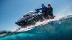 coouple on jet ski from waterline