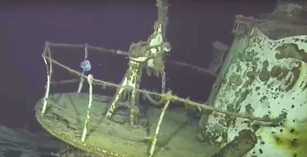 underwater image of WWII submarine discovered in South China Sea